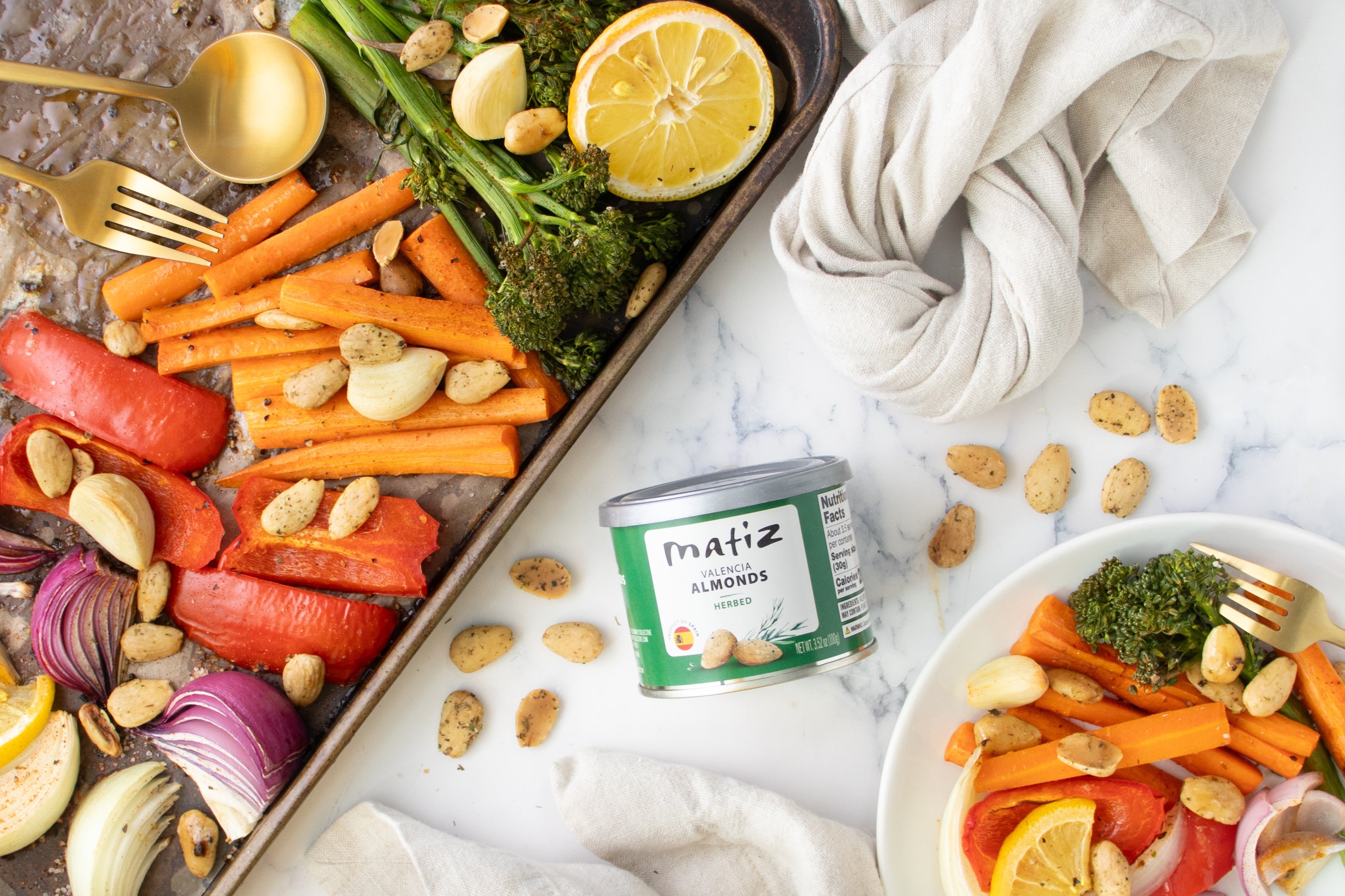 Roasted Vegetables with Herbed Almonds