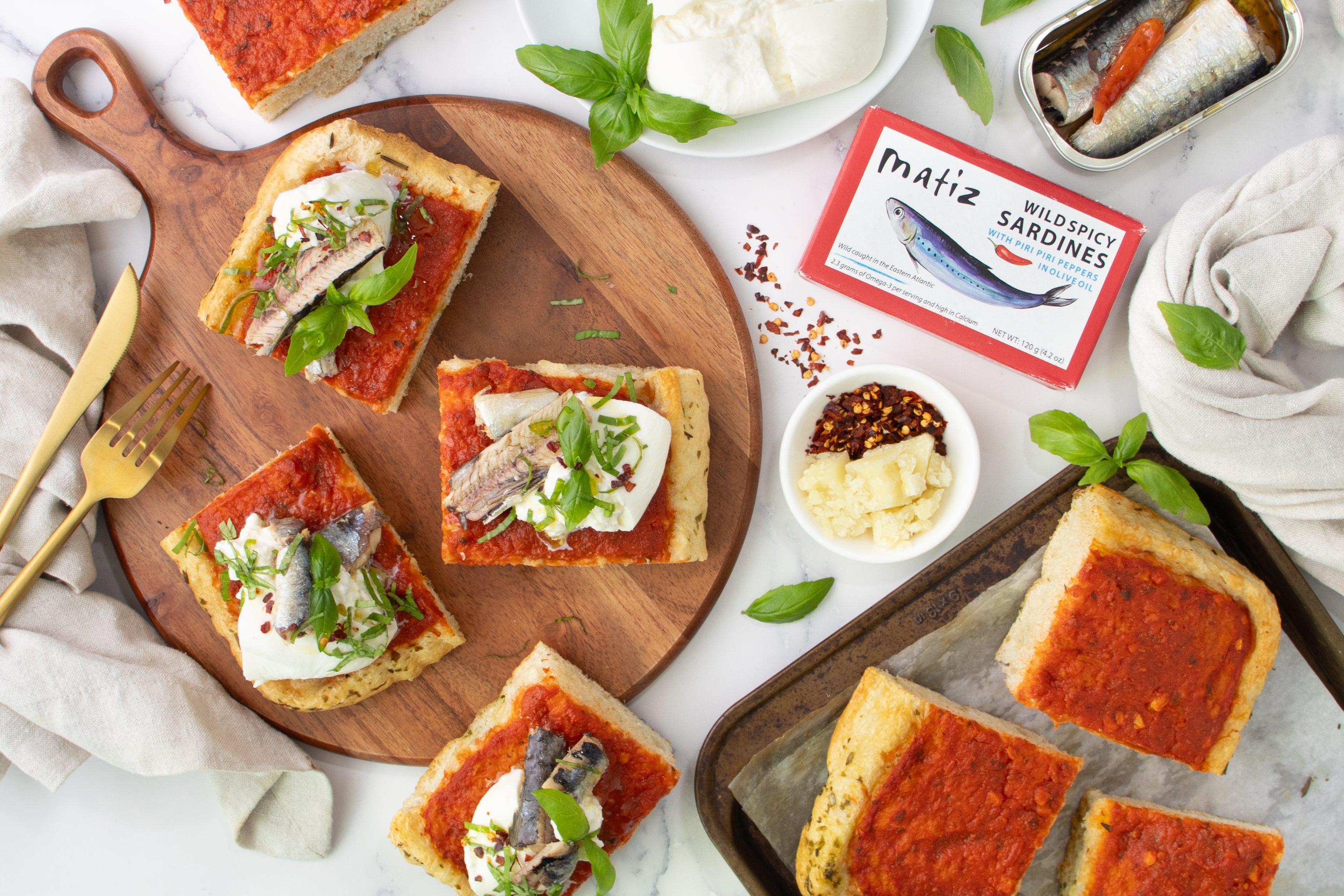 Fra Diavolo Focaccia with Spicy Sardines