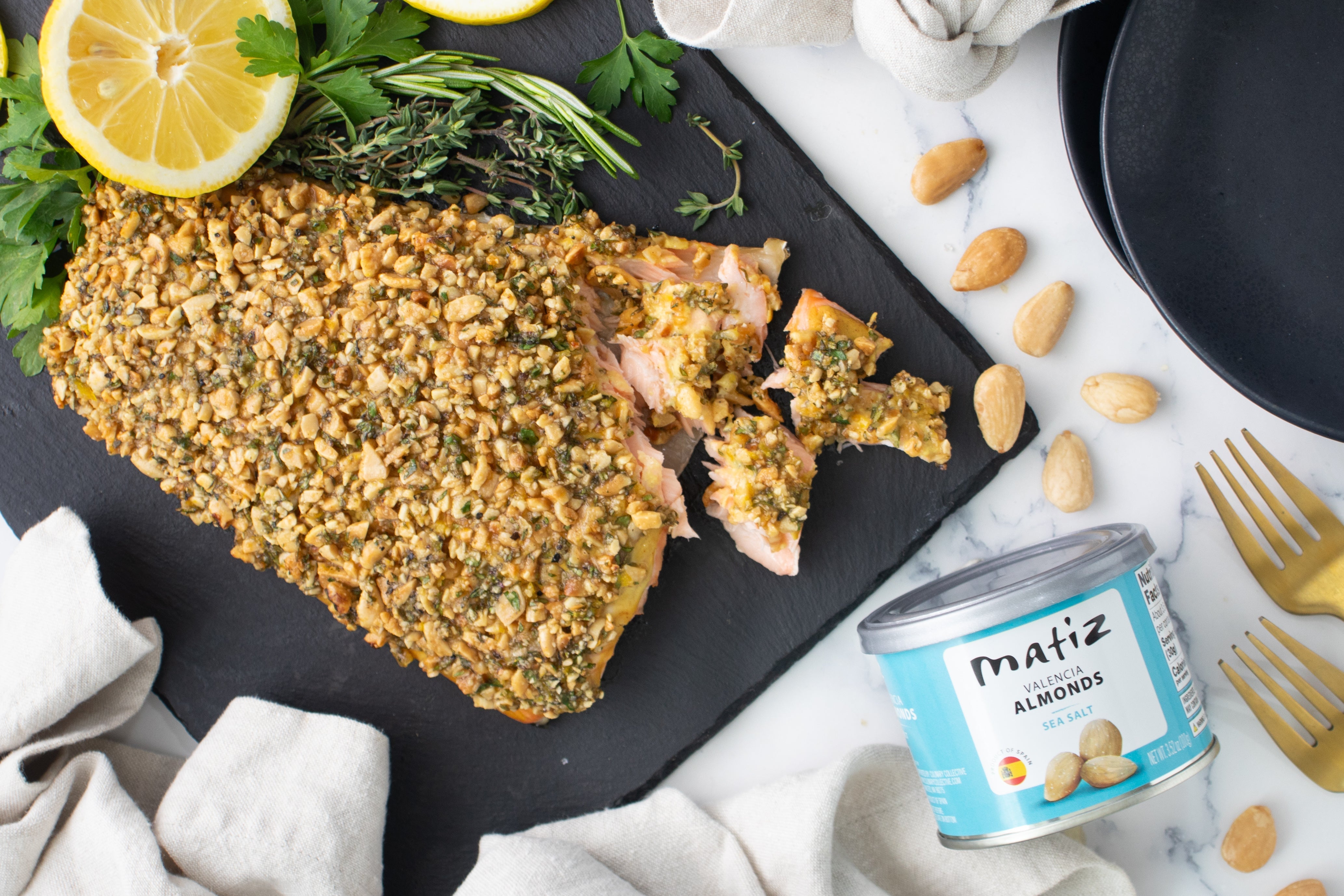 Easy Almond and Herb Crusted Salmon