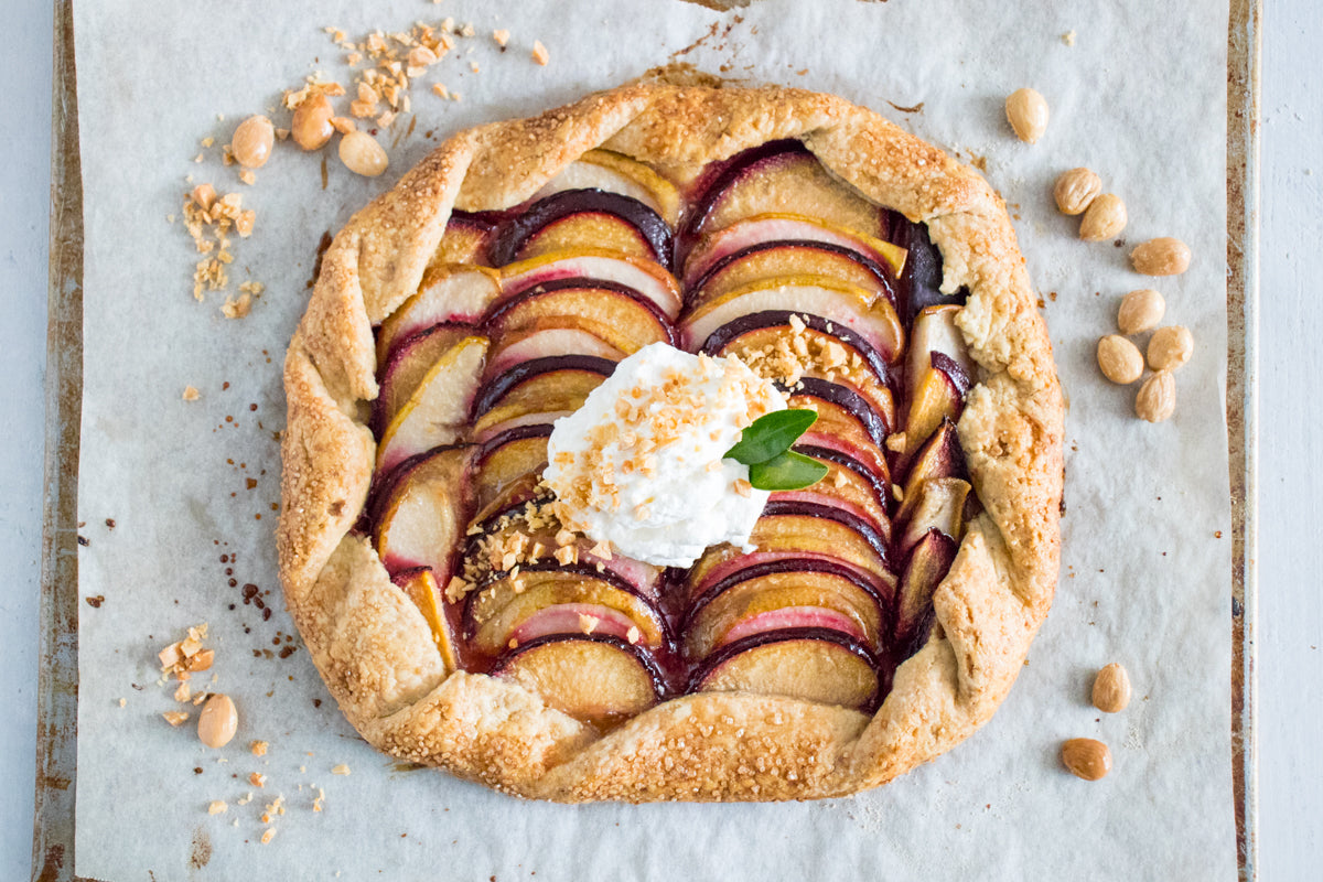 Marcona Almond Galette with Plums and Pears