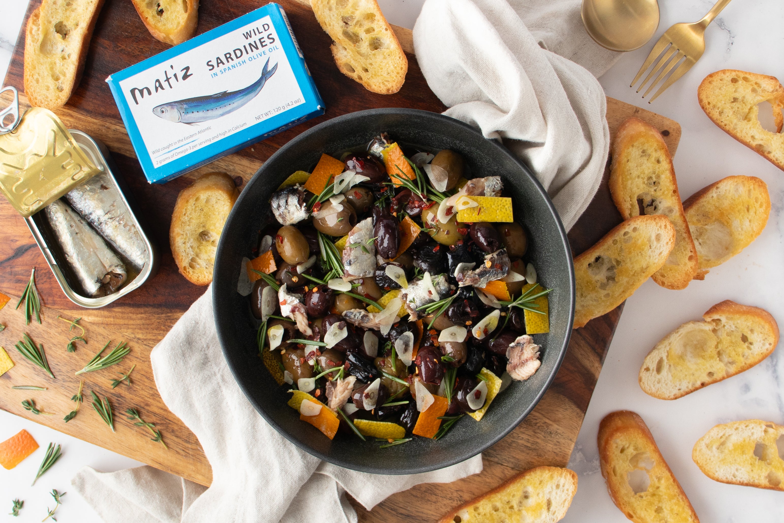 Marinated Olives with Sardines