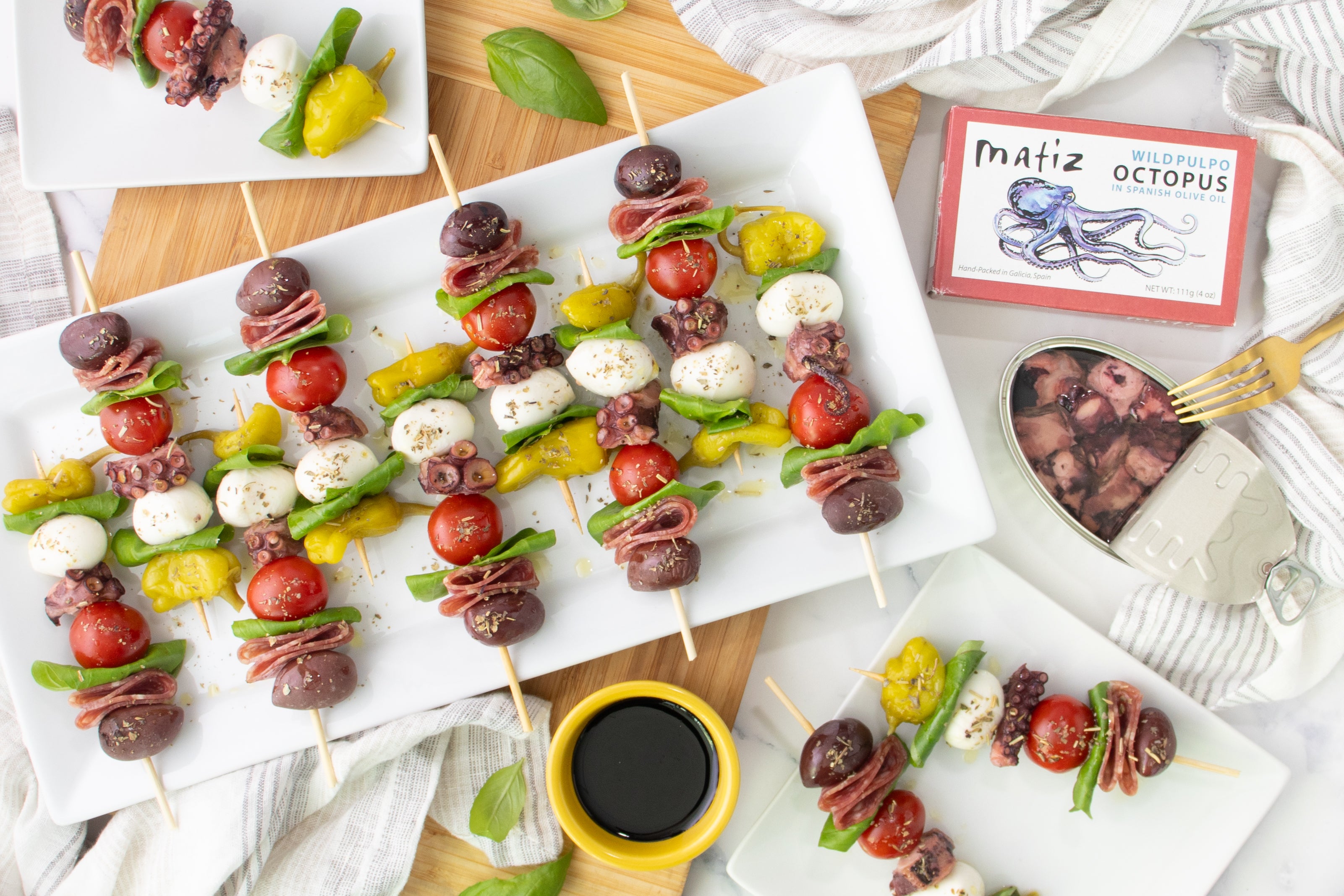 Octopus Antipasto Skewers