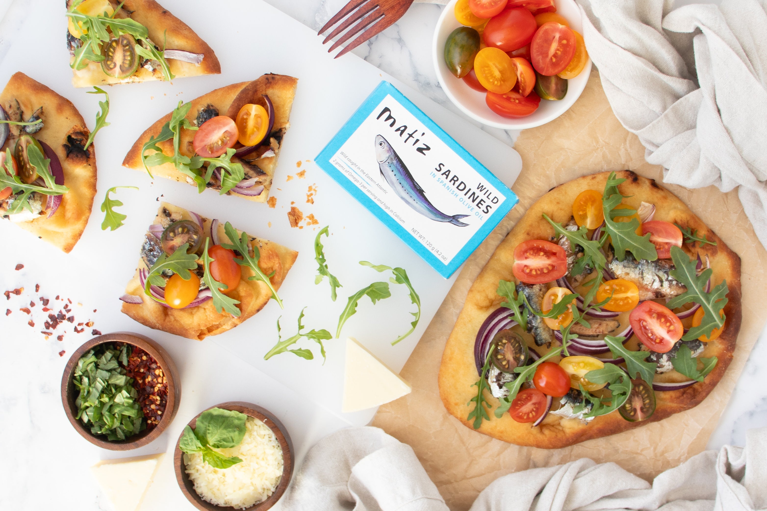 Zesty Tomato & Sardine Flatbread
