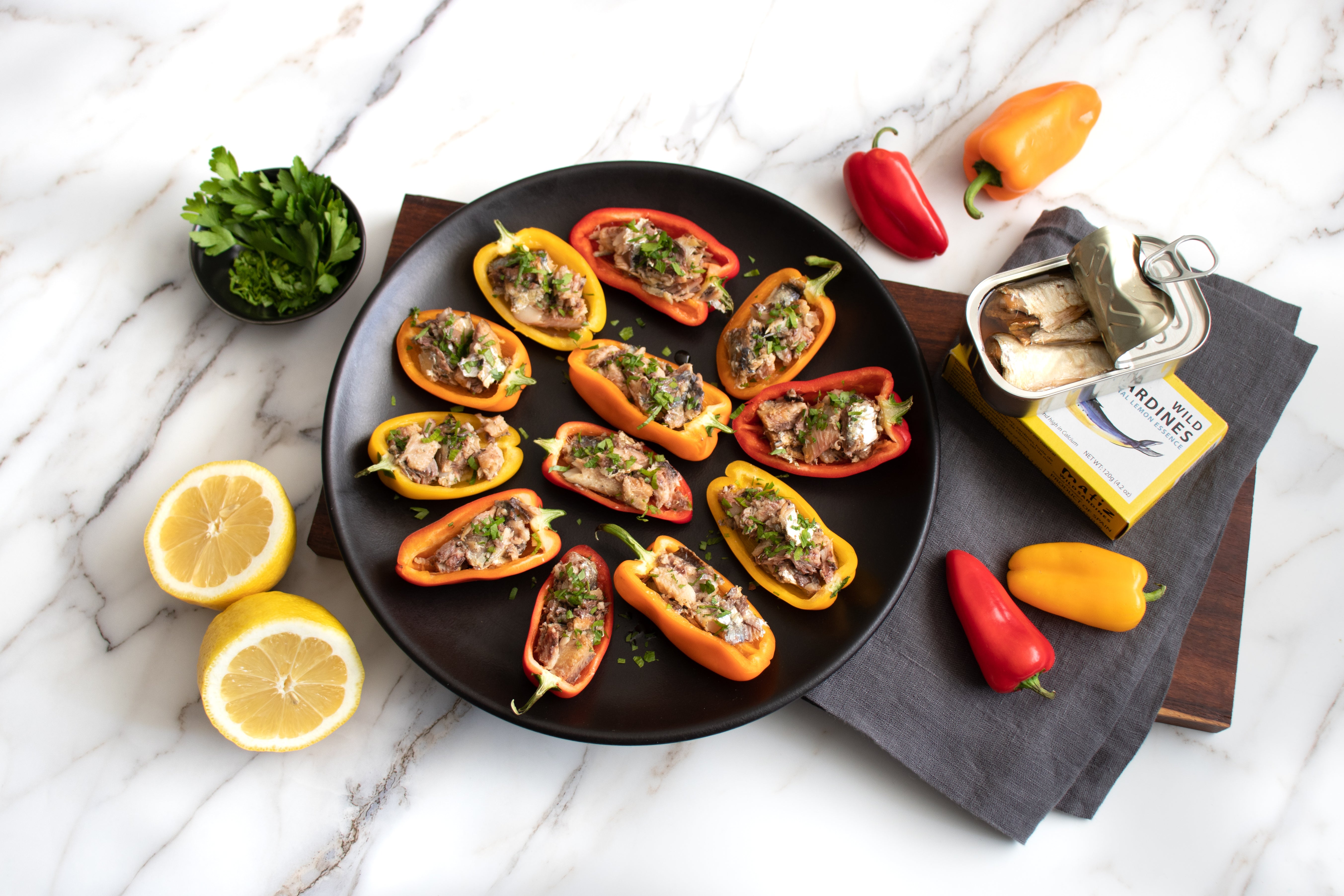 Citrusy Sardine Stuffed Pepper Appetizer